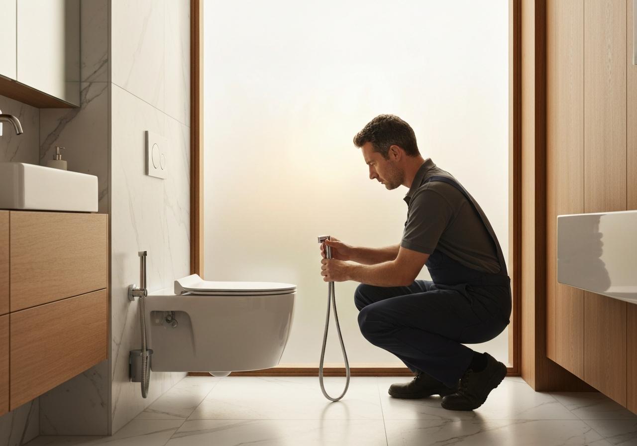 installer douchette wc suspendu