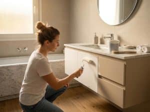 Comment repeindre un meuble de salle de bain stratifié sans ponçage