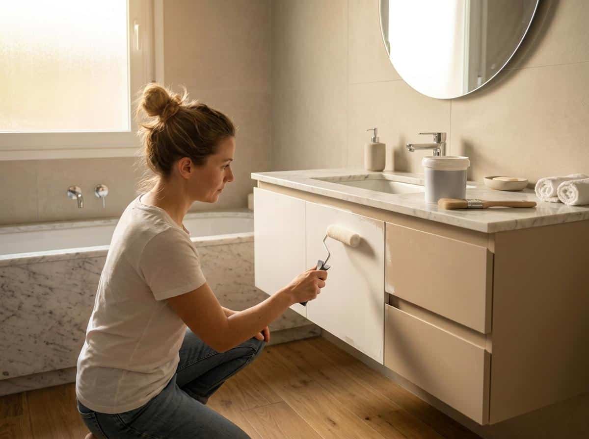 Comment repeindre un meuble de salle de bain stratifié sans ponçage