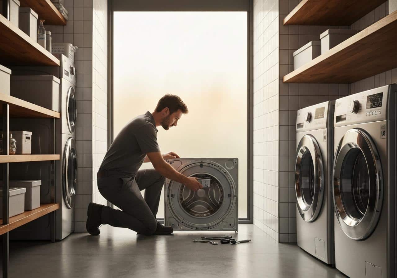 pompe de vidange lave-linge LG bouchée : symptômes, démontage et nettoyage
