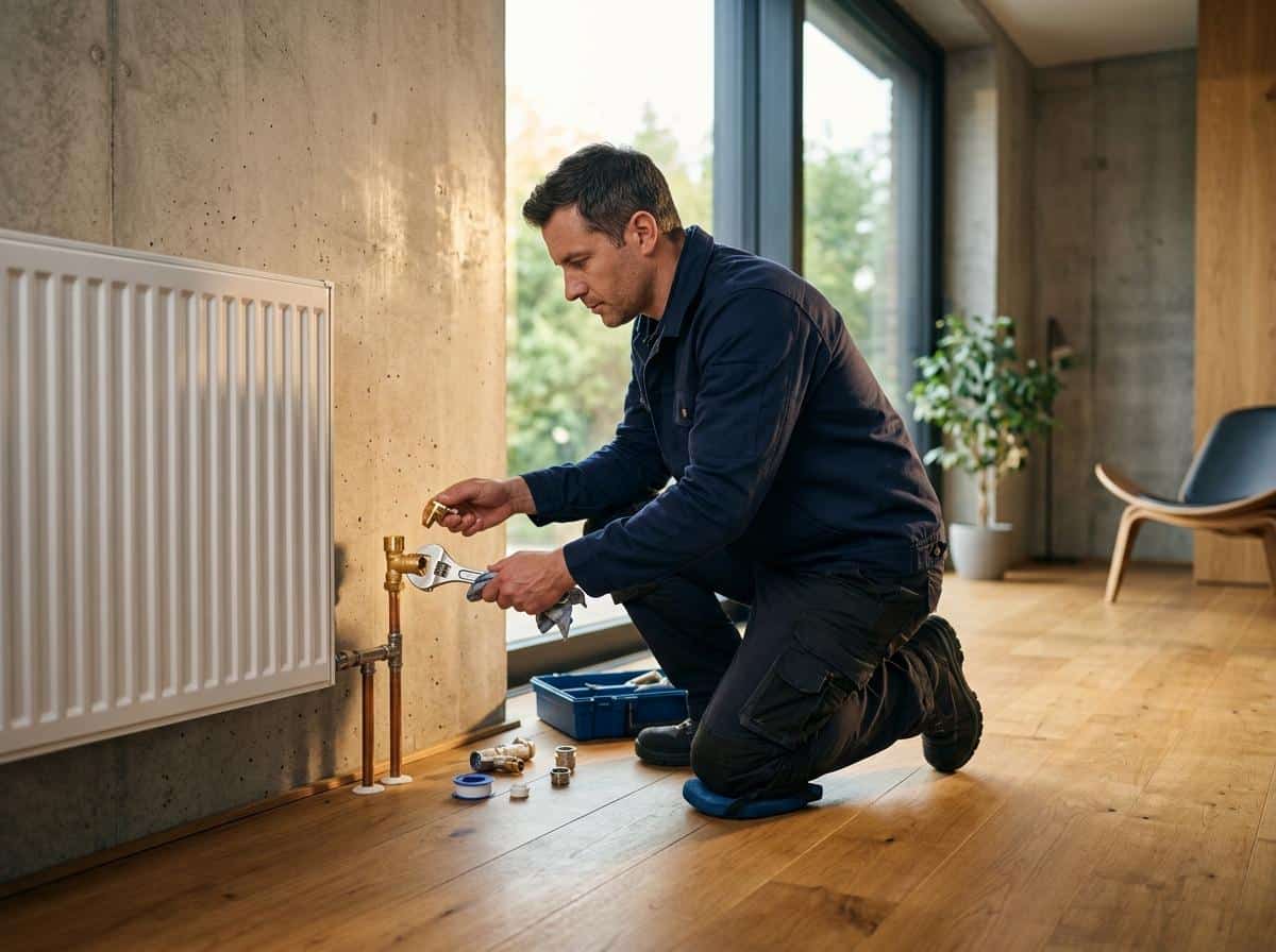 remplacer une vanne d'équerre de radiateur soi-même étape par étape