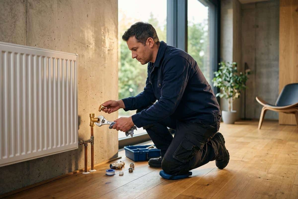 remplacer une vanne d'équerre de radiateur soi-même étape par étape