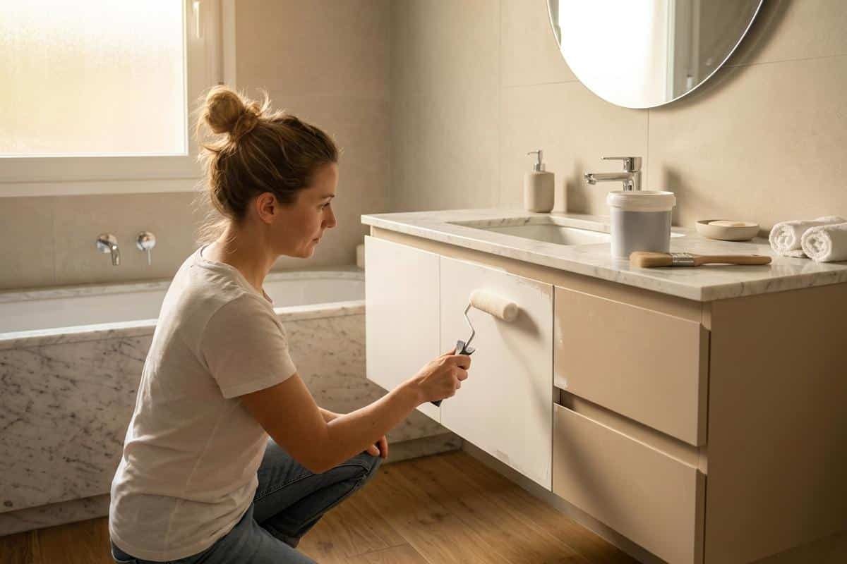 Comment repeindre un meuble de salle de bain stratifié sans ponçage
