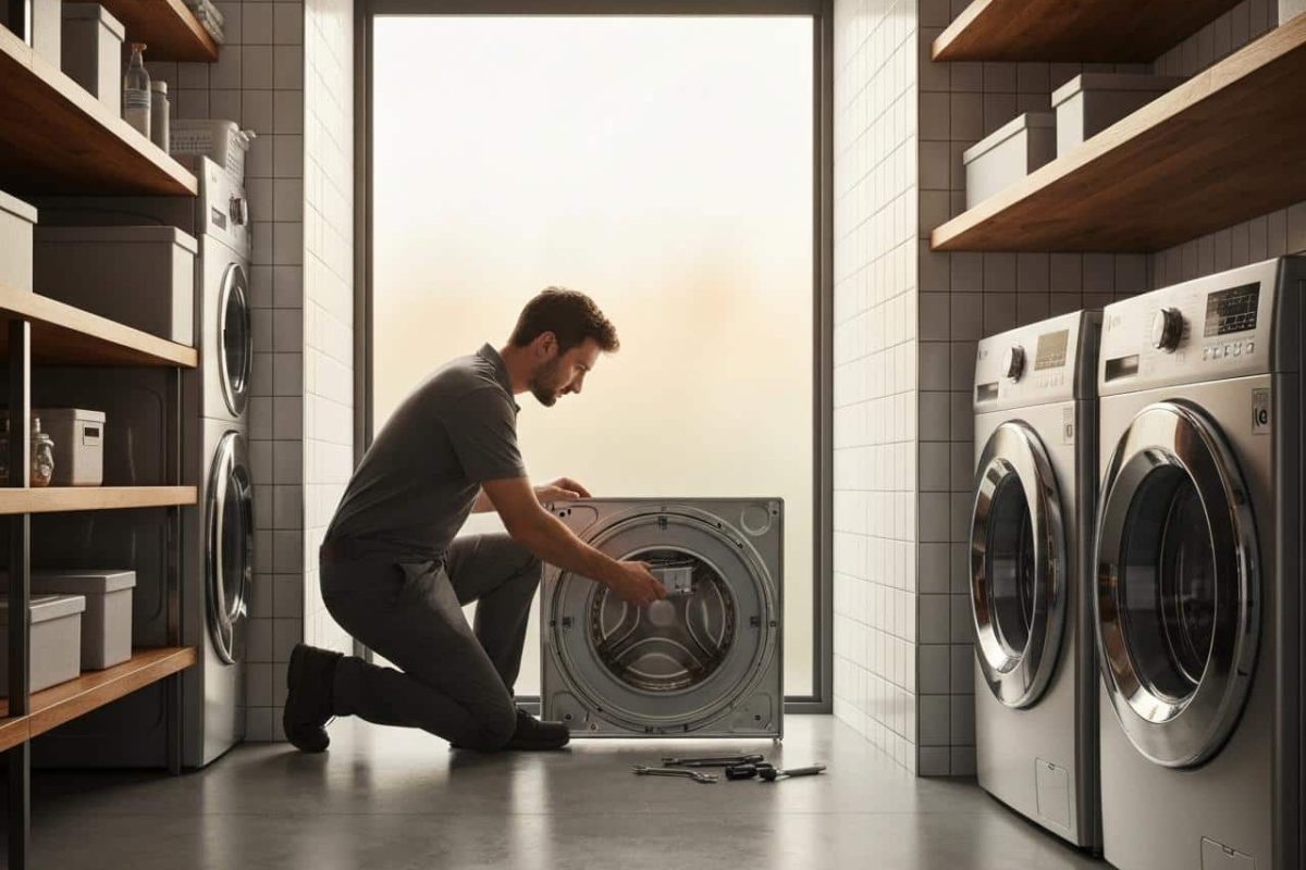 pompe de vidange lave-linge LG bouchée : symptômes, démontage et nettoyage