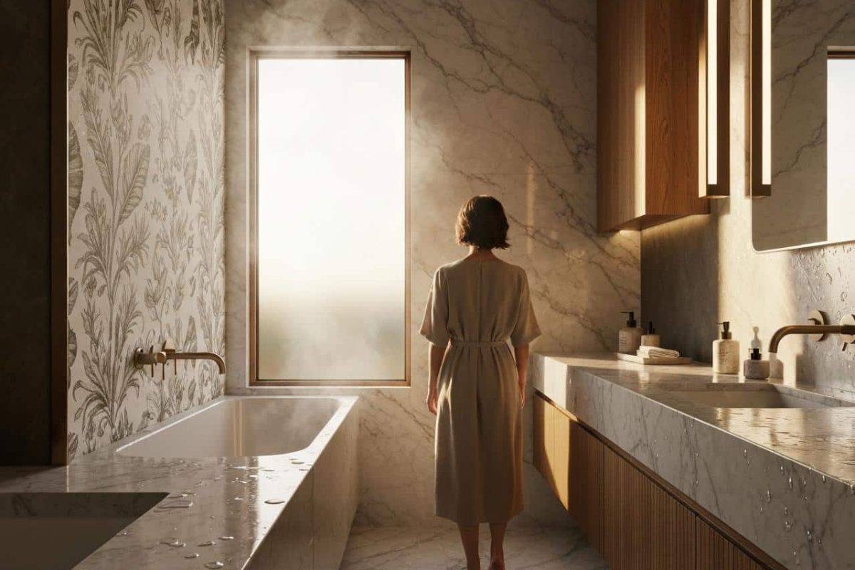 Papier peint autocollant pour salle de bain : est-ce que ça résiste à l'humidité ?
